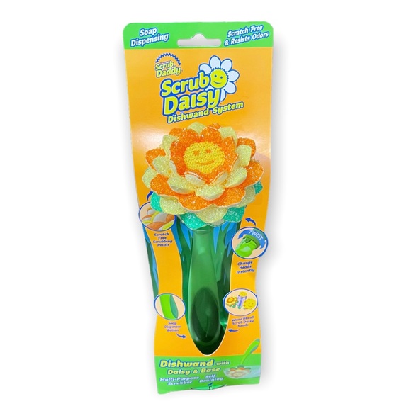 Scrub Daddy Kitchen Scrub Daisy Daddy Dishwand System With Base New
